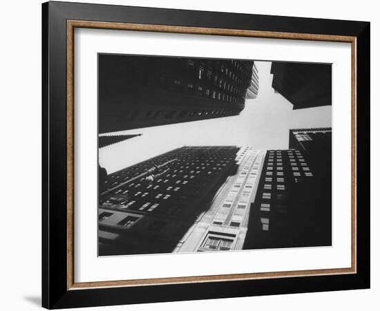 Wide Angle of Tower Buildings of Wall St-Eliot Elisofon-Framed Photographic Print