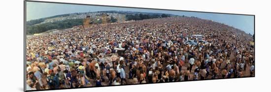 Wide Angle Overall of Huge Crowd Facing the Distant Stage, During the Woodstock Music and Art Fair-John Dominis-Mounted Photographic Print