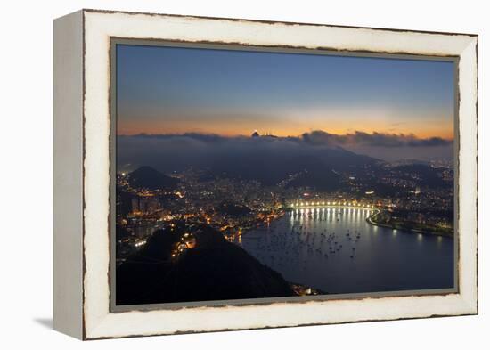 Wide Angle View of Rio De Janeiro at Sunset with Guanabara Bay-Alex Saberi-Framed Premier Image Canvas