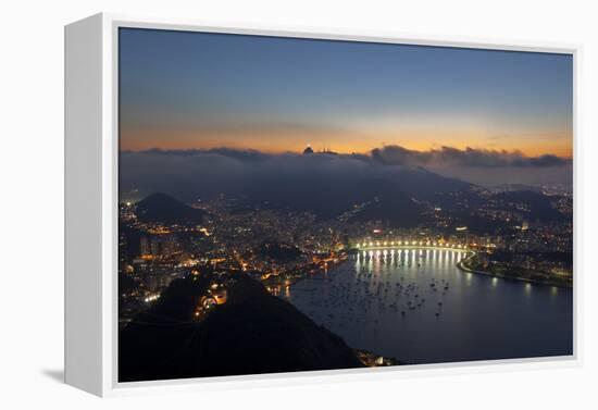 Wide Angle View of Rio De Janeiro at Sunset with Guanabara Bay-Alex Saberi-Framed Premier Image Canvas