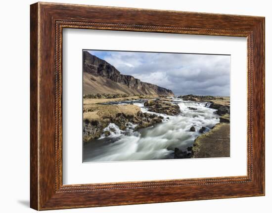 Wide Angle View of River at Foss a Sidu, South Iceland, Iceland, Polar Regions-Chris Hepburn-Framed Photographic Print