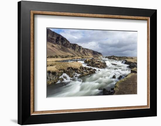 Wide Angle View of River at Foss a Sidu, South Iceland, Iceland, Polar Regions-Chris Hepburn-Framed Photographic Print