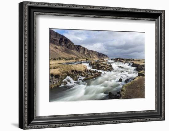 Wide Angle View of River at Foss a Sidu, South Iceland, Iceland, Polar Regions-Chris Hepburn-Framed Photographic Print