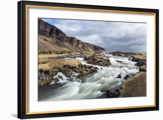 Wide Angle View of River at Foss a Sidu, South Iceland, Iceland, Polar Regions-Chris Hepburn-Framed Photographic Print