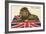 Wide Awake British Lion on Union Jack-null-Framed Art Print