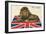 Wide Awake British Lion on Union Jack-null-Framed Art Print