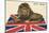 Wide Awake British Lion on Union Jack-null-Mounted Art Print