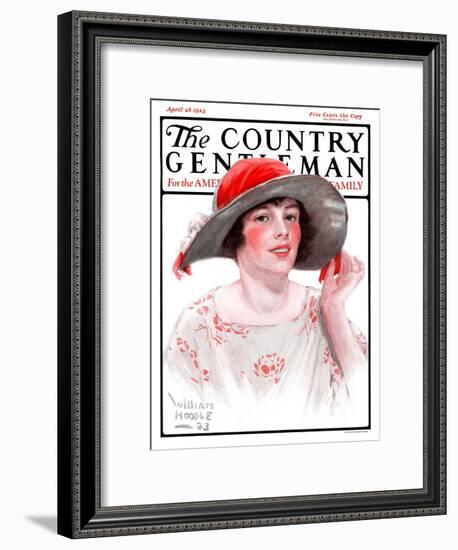 "Wide Brim Hat," Country Gentleman Cover, April 28, 1923-WM. Hoople-Framed Giclee Print