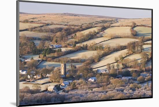 Widecombe in the Moor on a frosty winter morning, Dartmoor, Devon, England. Winter (December) 2014.-Adam Burton-Mounted Photographic Print
