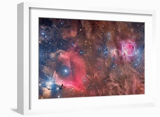 Widefield View of Orion Nebula and Horsehead Nebula-null-Framed Photographic Print