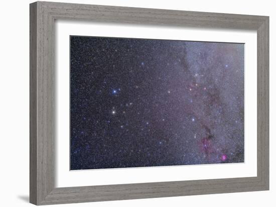 Widefield View of the Gemini Constellation with Nearby Deep Sky Objects-null-Framed Photographic Print