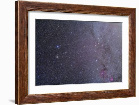 Widefield View of the Gemini Constellation with Nearby Deep Sky Objects-null-Framed Photographic Print