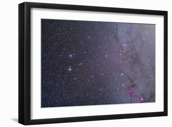 Widefield View of the Gemini Constellation with Nearby Deep Sky Objects-null-Framed Photographic Print