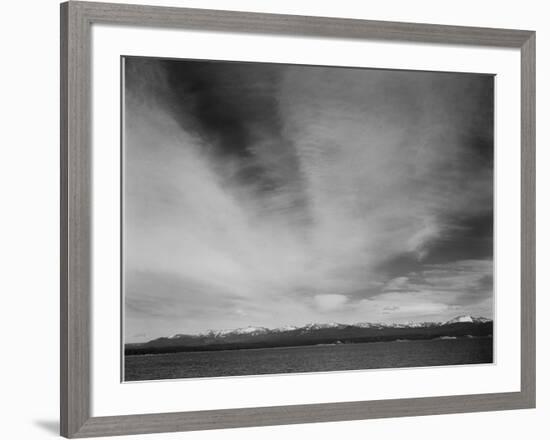 Wider Strip Of Mountains "Yellowstone Lake Yellowstone NP" Wyoming. 1933-1942-Ansel Adams-Framed Premium Giclee Print