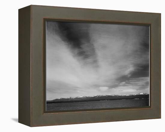 Wider Strip Of Mountains "Yellowstone Lake Yellowstone NP" Wyoming. 1933-1942-Ansel Adams-Framed Stretched Canvas