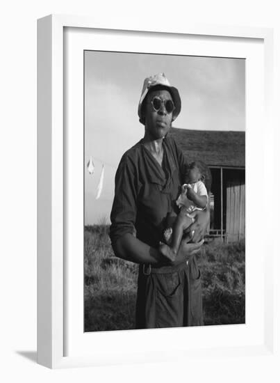 Wife and Child of Tractor Driver-Dorothea Lange-Framed Premium Giclee Print