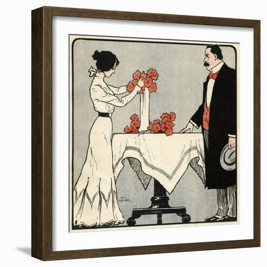 Wife Arranges Flowers-Paul Fischer-Framed Art Print