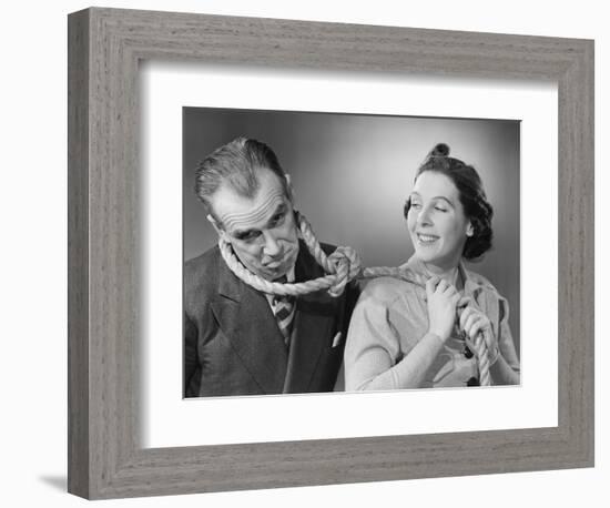 Wife Leading Husband with Noose-Philip Gendreau-Framed Photographic Print