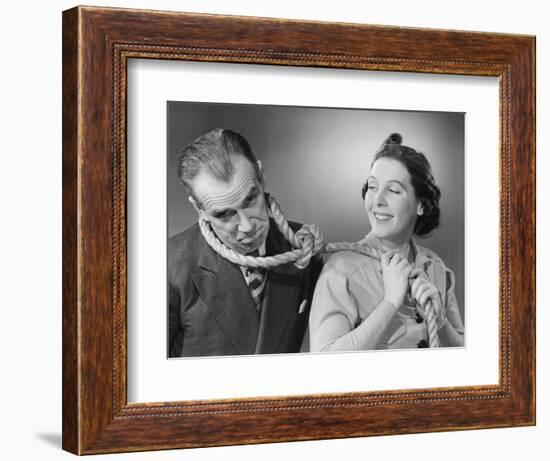 Wife Leading Husband with Noose-Philip Gendreau-Framed Photographic Print