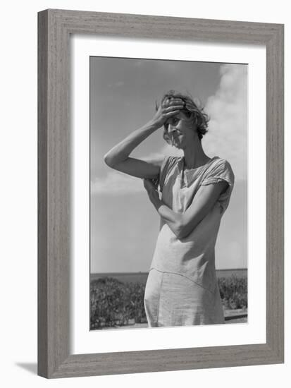 Wife of a Migratory Laborer with Three Children-Dorothea Lange-Framed Art Print