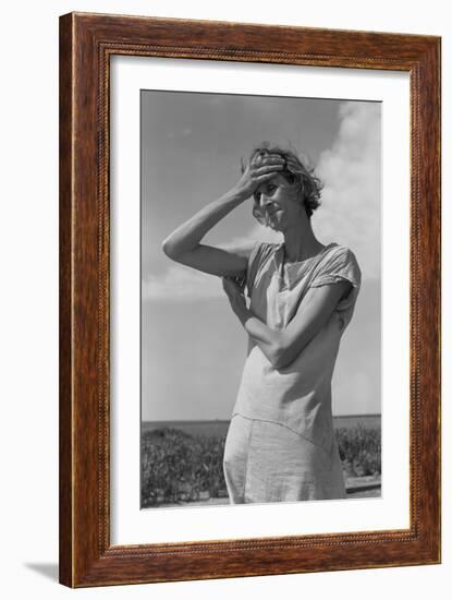 Wife of a Migratory Laborer with Three Children-Dorothea Lange-Framed Art Print