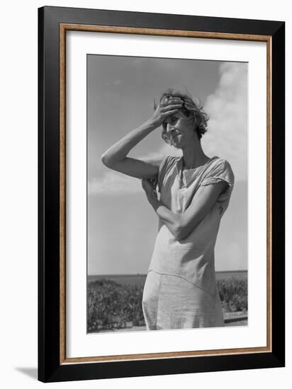 Wife of a Migratory Laborer with Three Children-Dorothea Lange-Framed Art Print