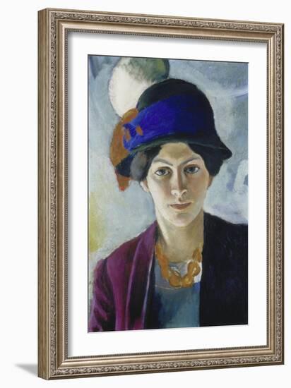 Wife of the Artist with Hat, 1909-August Macke-Framed Giclee Print