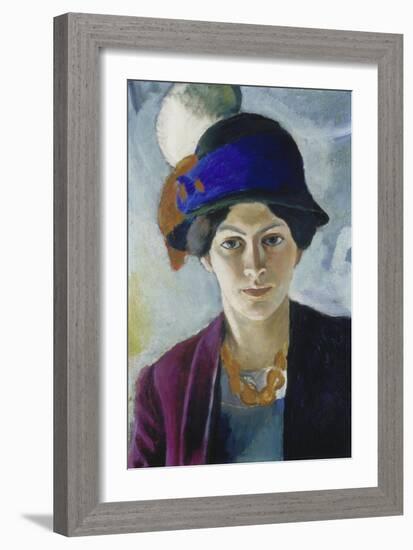 Wife of the Artist with Hat, 1909-August Macke-Framed Giclee Print