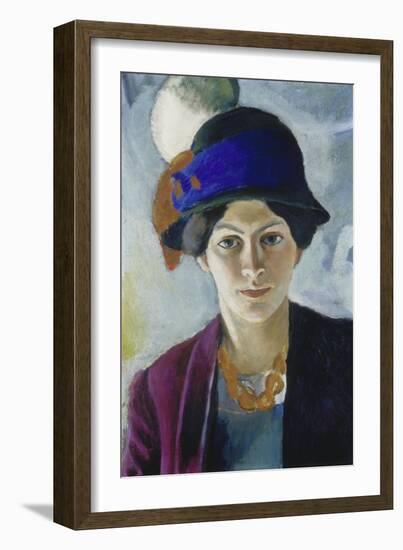 Wife of the Artist with Hat, 1909-August Macke-Framed Giclee Print