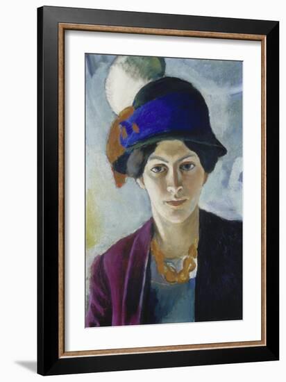 Wife of the Artist with Hat, 1909-August Macke-Framed Giclee Print