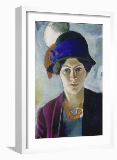 Wife of the Artist with Hat, 1909-August Macke-Framed Giclee Print