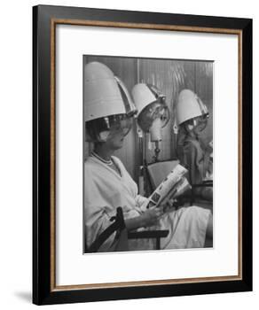 Wig Posing under Drier-Nina Leen-Framed Photographic Print