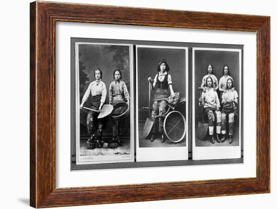 Wigan Pit Girls (B/W Photo)-English Photographer-Framed Giclee Print