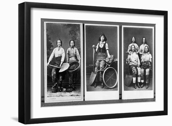 Wigan Pit Girls (B/W Photo)-English Photographer-Framed Giclee Print