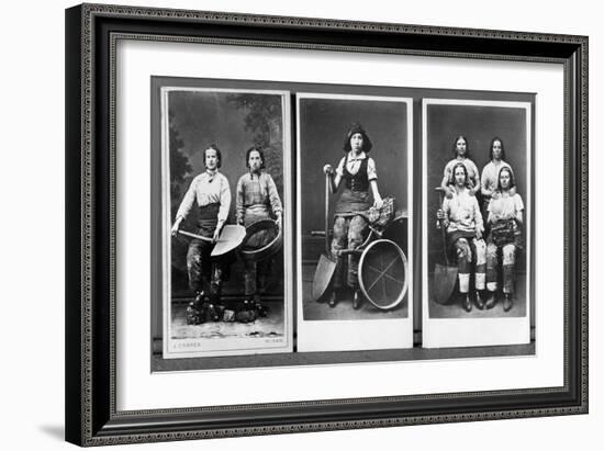 Wigan Pit Girls (B/W Photo)-English Photographer-Framed Giclee Print