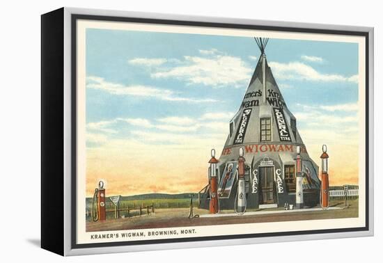 Wigwam Gas Station, Browning, Montana-null-Framed Stretched Canvas