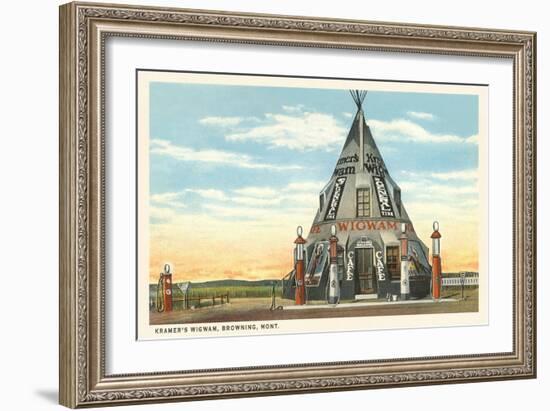 Wigwam Gas Station, Browning, Montana-null-Framed Art Print