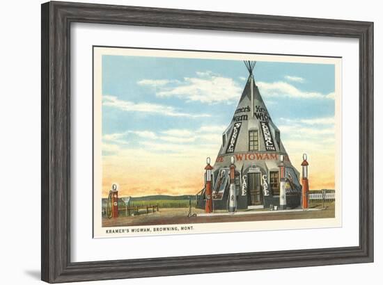 Wigwam Gas Station, Browning, Montana-null-Framed Art Print