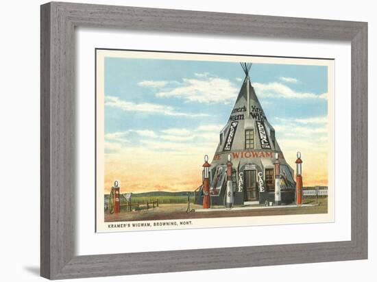 Wigwam Gas Station, Browning, Montana-null-Framed Art Print