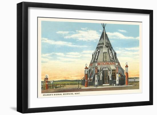 Wigwam Gas Station, Browning, Montana-null-Framed Art Print