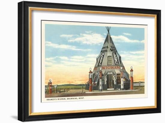 Wigwam Gas Station, Browning, Montana-null-Framed Art Print