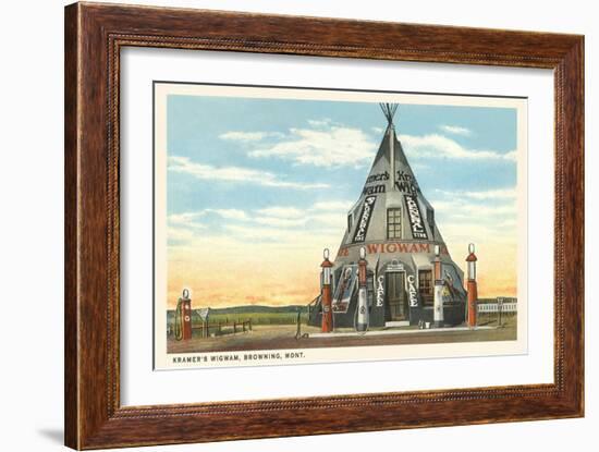 Wigwam Gas Station, Browning, Montana-null-Framed Premium Giclee Print