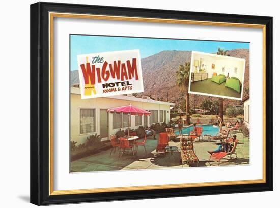 Wigwam Hotel, Vintage Motel-null-Framed Art Print