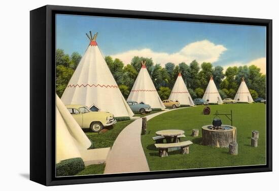 Wigwam Village Motel-null-Framed Stretched Canvas