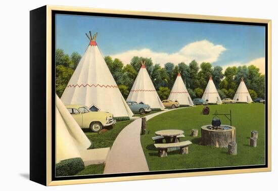 Wigwam Village Motel-null-Framed Stretched Canvas