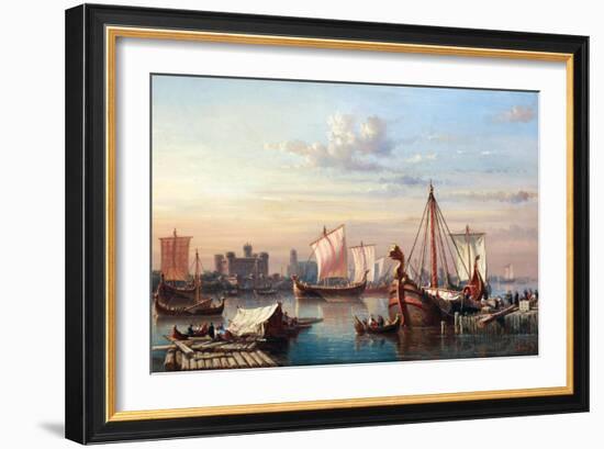 Wikingerschiffe auf der Themse-Everhardus Koster-Framed Giclee Print