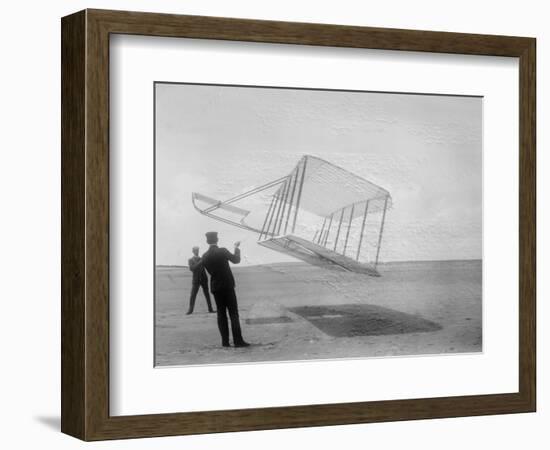 Wilbur and Orville Wright Flying Glider Photograph-Lantern Press-Framed Premium Giclee Print