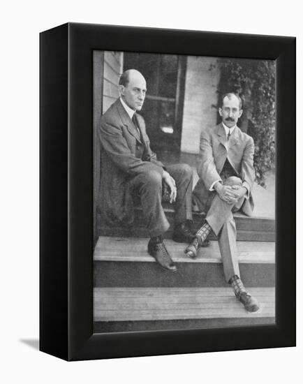 Wilbur and Orville Wright on the Steps of Their Home-null-Framed Premier Image Canvas