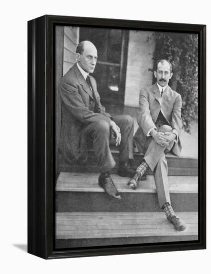 Wilbur and Orville Wright on the Steps of Their Home-null-Framed Premier Image Canvas