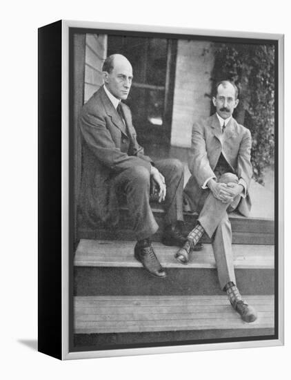 Wilbur and Orville Wright on the Steps of Their Home-null-Framed Premier Image Canvas